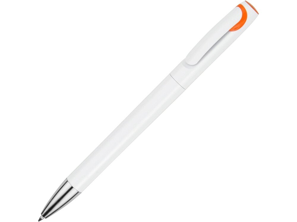 Ручка шариковая Локи, белый/оранжевый от компании ТОО VEER Company Group / Одежда и сувениры с логотипом - фото 1