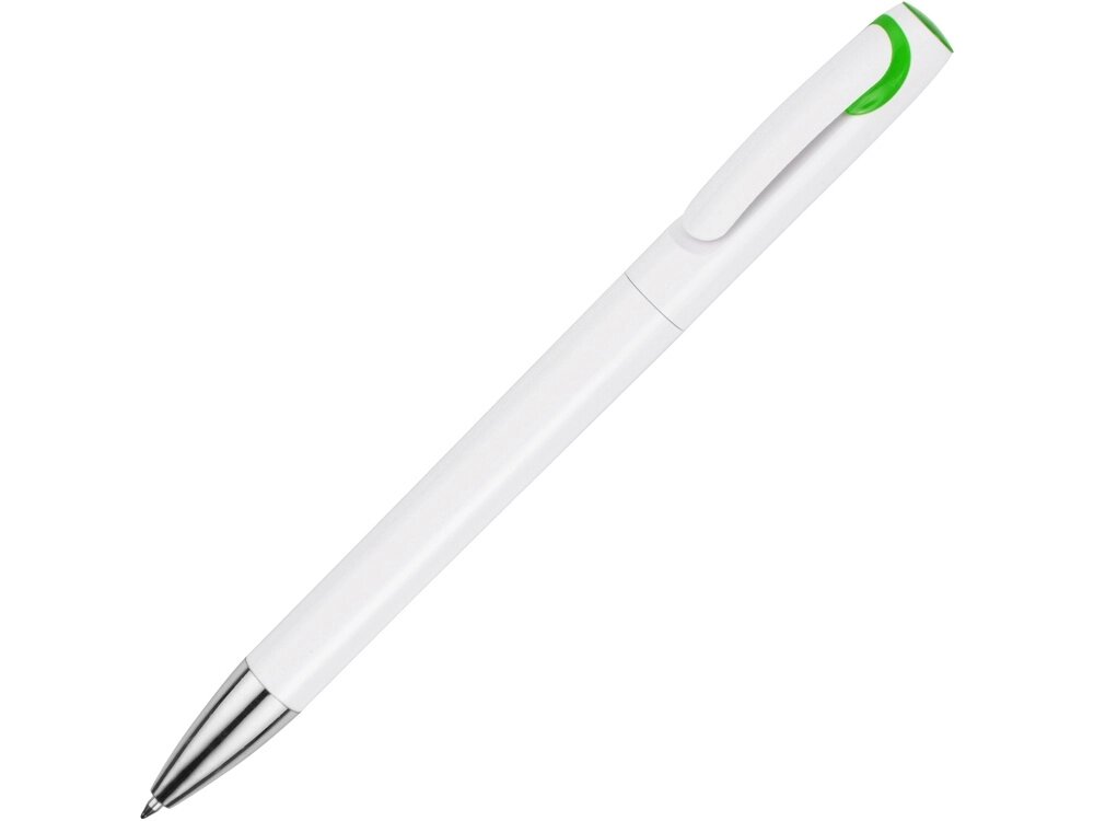 Ручка шариковая Локи, белый/зеленое яблоко от компании ТОО VEER Company Group / Одежда и сувениры с логотипом - фото 1