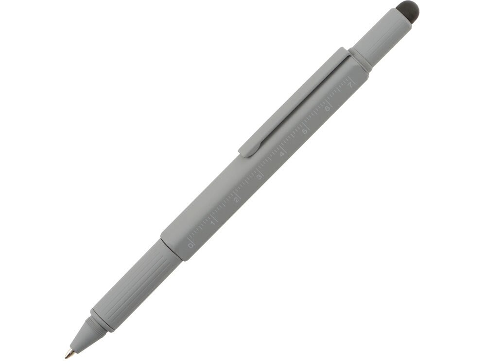 Ручка шариковая металлическая Tool, серый. Встроенный уровень, мини отвертка, стилус от компании ТОО VEER Company Group / Одежда и сувениры с логотипом - фото 1