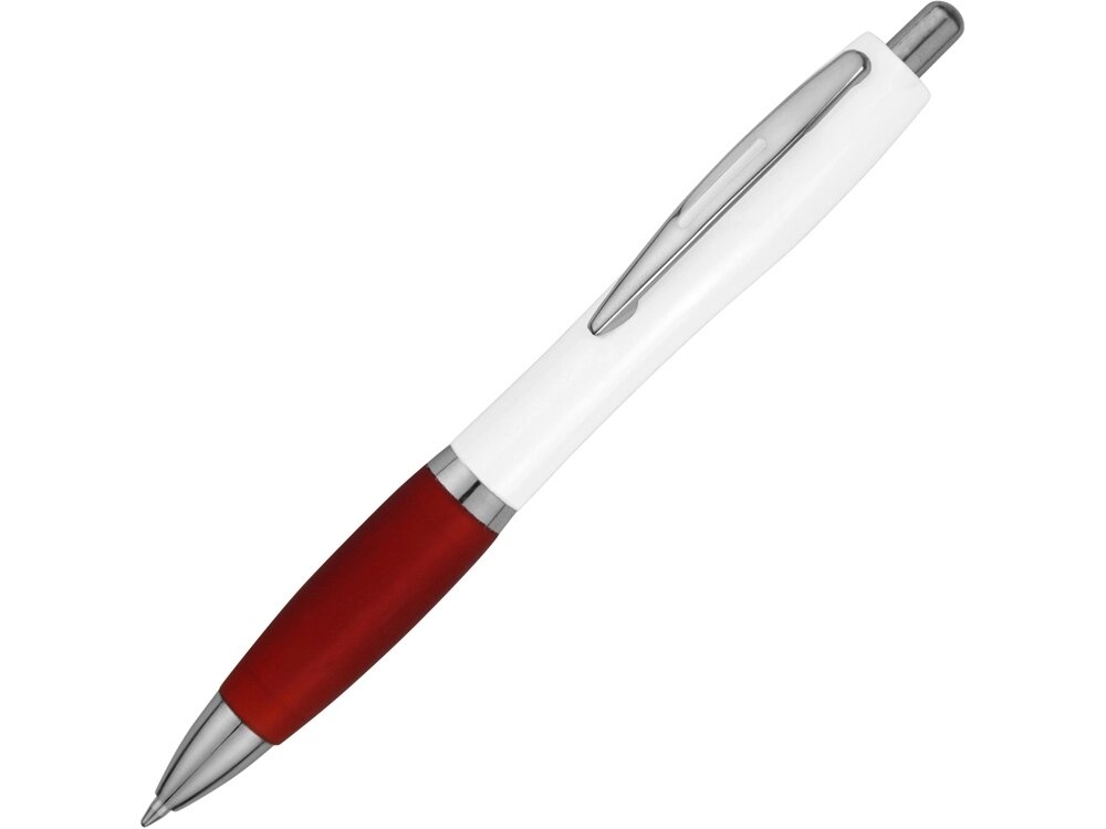 Ручка шариковая Nash, белый/красный, черные чернила от компании ТОО VEER Company Group / Одежда и сувениры с логотипом - фото 1