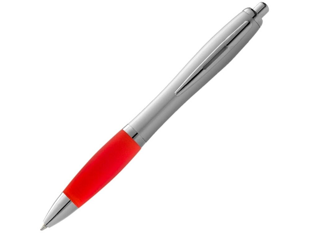 Ручка шариковая Nash, красный/серебристый, черные чернила от компании ТОО VEER Company Group / Одежда и сувениры с логотипом - фото 1