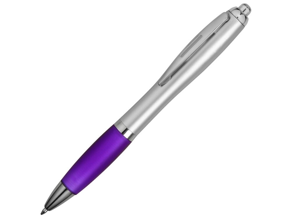 Ручка шариковая Nash, пурпурный/серебристый, черные чернила от компании ТОО VEER Company Group / Одежда и сувениры с логотипом - фото 1