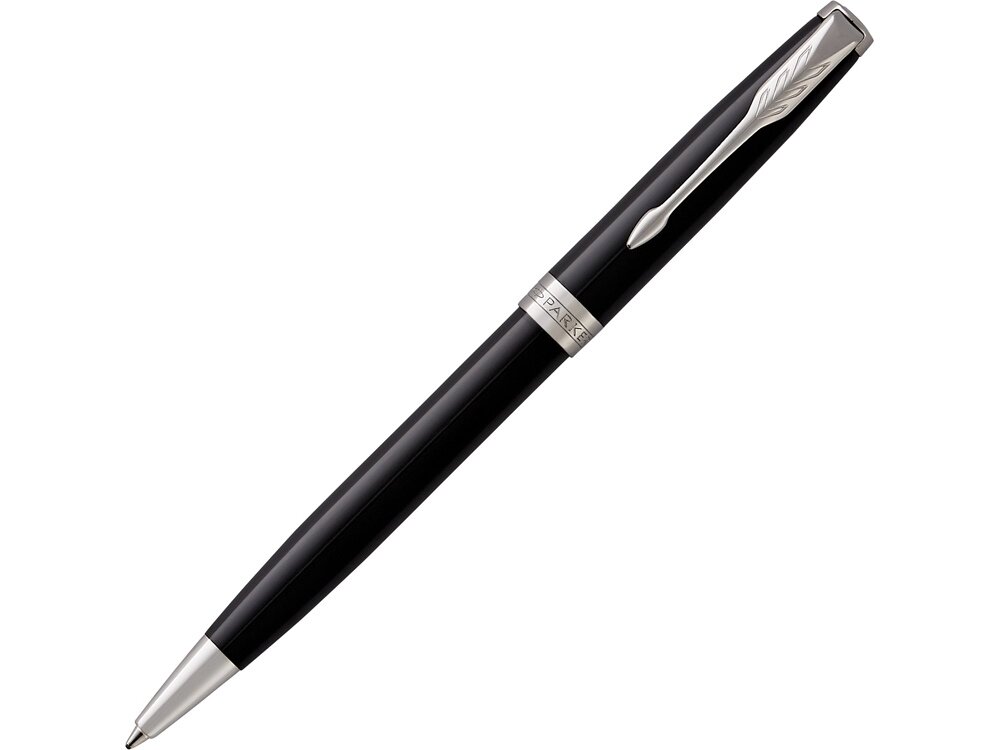 Ручка шариковая Parker Sonnet Core Black Lacquer CT, черный/серебристый от компании ТОО VEER Company Group / Одежда и сувениры с логотипом - фото 1