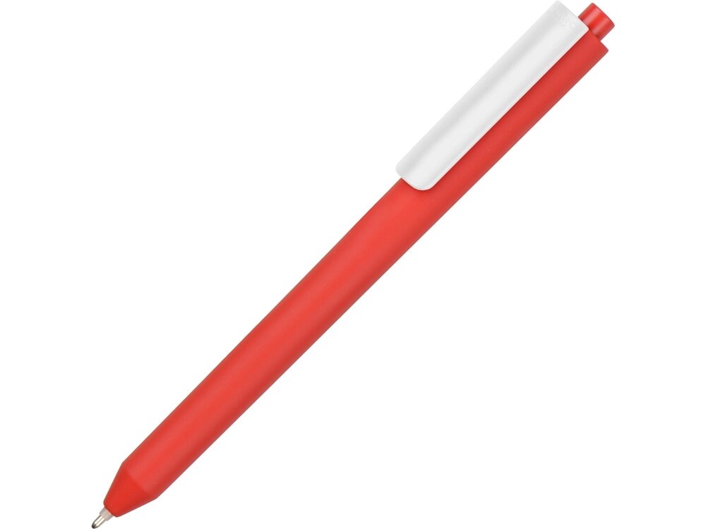 Ручка шариковая Pigra модель P03 PRM софт-тач, красный/белый от компании ТОО VEER Company Group / Одежда и сувениры с логотипом - фото 1