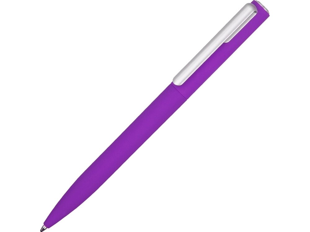 Ручка шариковая пластиковая Bon с покрытием soft touch, фиолетовый от компании ТОО VEER Company Group / Одежда и сувениры с логотипом - фото 1