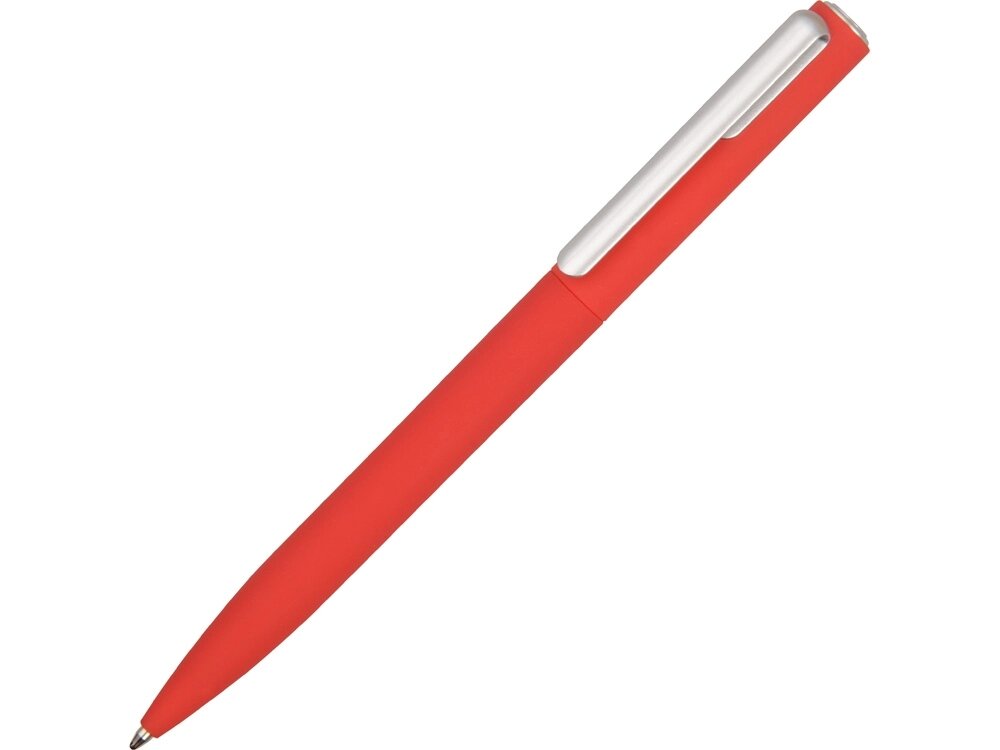 Ручка шариковая пластиковая Bon с покрытием soft touch, красный от компании ТОО VEER Company Group / Одежда и сувениры с логотипом - фото 1