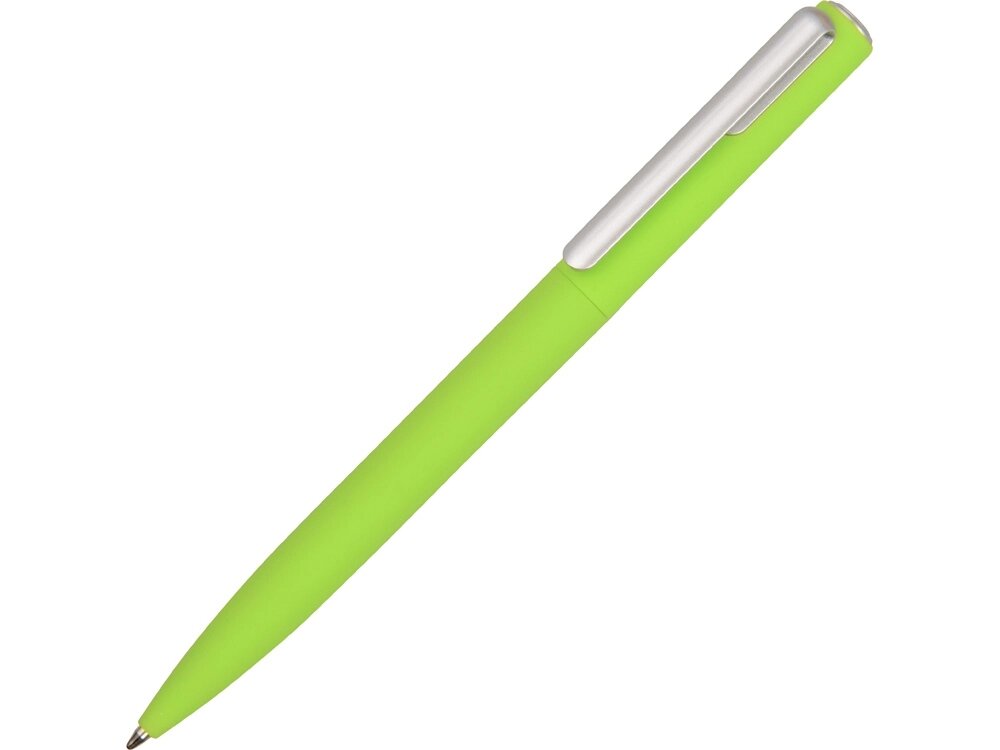 Ручка шариковая пластиковая Bon с покрытием soft touch, зеленое яблоко (Р) от компании ТОО VEER Company Group / Одежда и сувениры с логотипом - фото 1