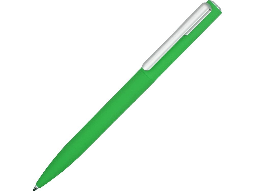 Ручка шариковая пластиковая Bon с покрытием soft touch, зеленый от компании ТОО VEER Company Group / Одежда и сувениры с логотипом - фото 1