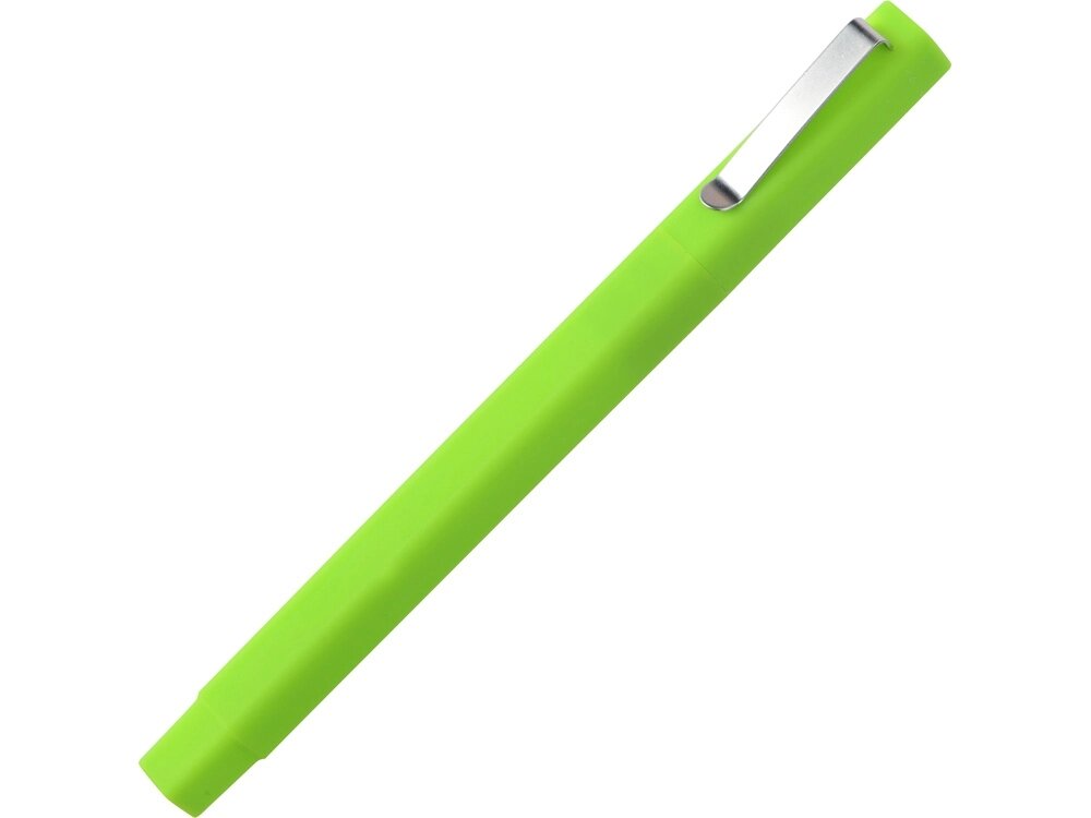 Ручка шариковая пластиковая Quadro Soft, квадратный корпус с покрытием софт-тач, зеленое яблоко от компании ТОО VEER Company Group / Одежда и сувениры с логотипом - фото 1