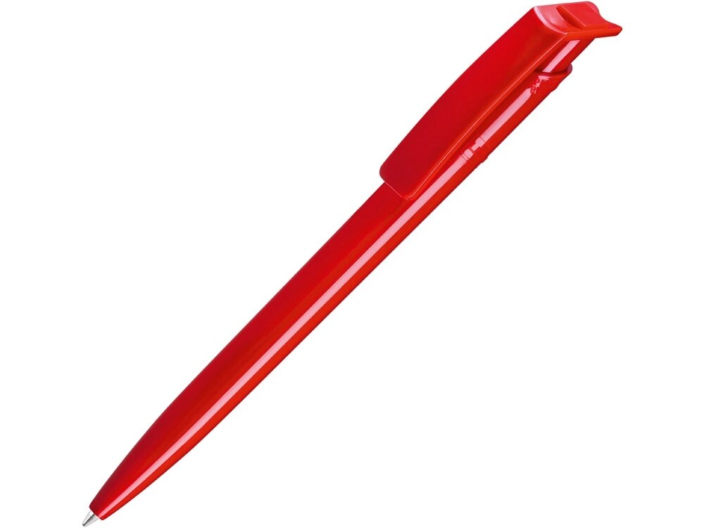 Ручка шариковая пластиковая RECYCLED PET PEN, синий, 1 мм, красный от компании ТОО VEER Company Group / Одежда и сувениры с логотипом - фото 1