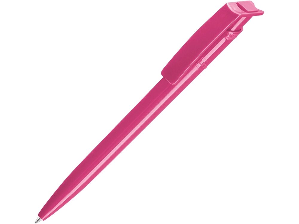 Ручка шариковая пластиковая RECYCLED PET PEN, синий, 1 мм, розовый от компании ТОО VEER Company Group / Одежда и сувениры с логотипом - фото 1