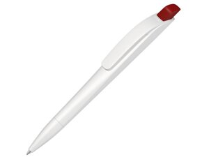 Ручка шариковая пластиковая Stream, белый/красный