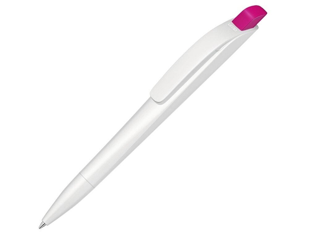 Ручка шариковая пластиковая Stream, белый/розовый от компании ТОО VEER Company Group / Одежда и сувениры с логотипом - фото 1