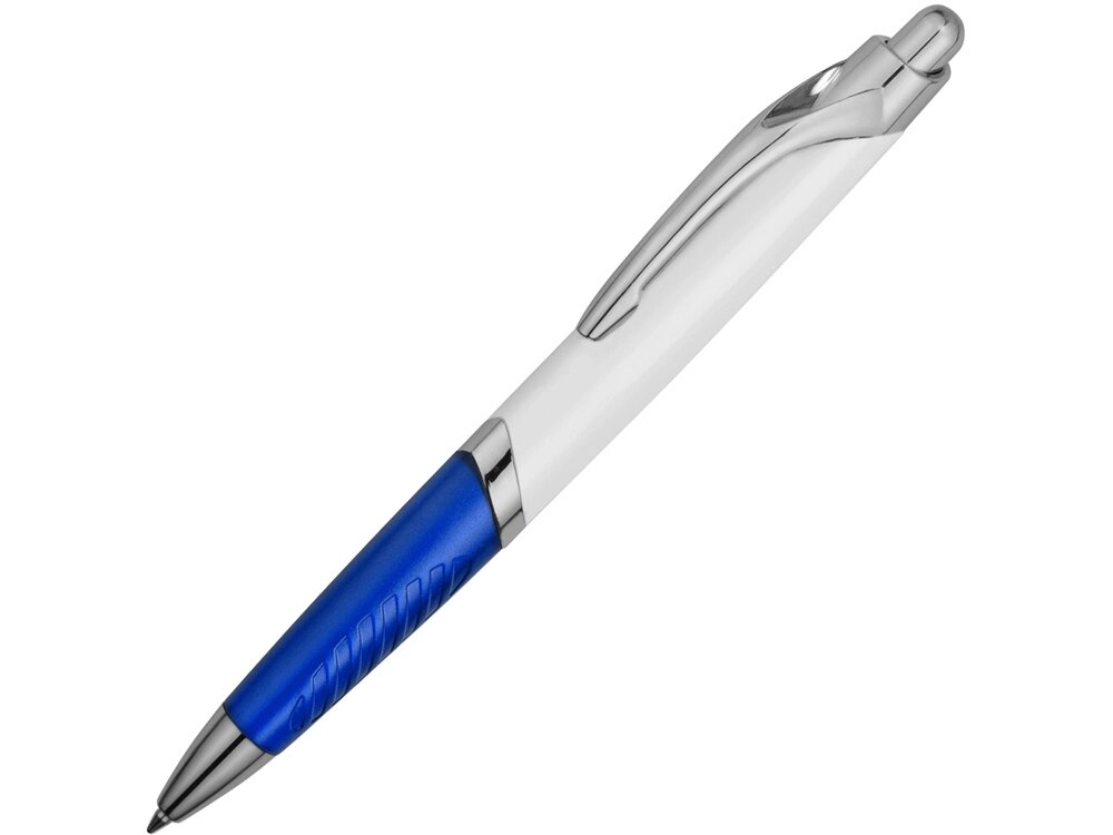 Ручка шариковая Призма белая/синяя от компании ТОО VEER Company Group / Одежда и сувениры с логотипом - фото 1