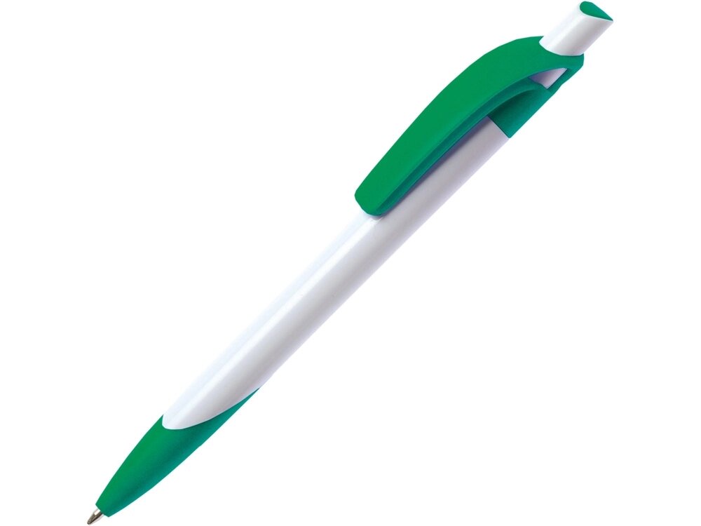 Ручка шариковая Тироль, белый/зеленый от компании ТОО VEER Company Group / Одежда и сувениры с логотипом - фото 1