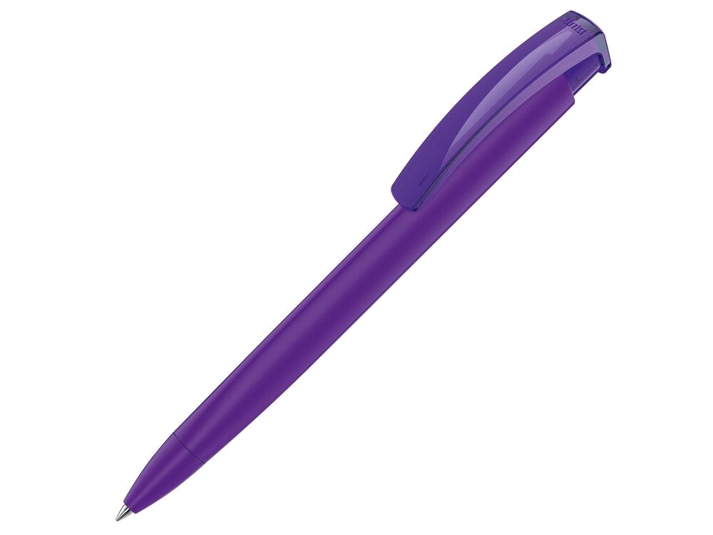 Ручка шариковая трехгранная UMA TRINITY K transparent GUM, soft-touch, фиолетовый от компании ТОО VEER Company Group / Одежда и сувениры с логотипом - фото 1