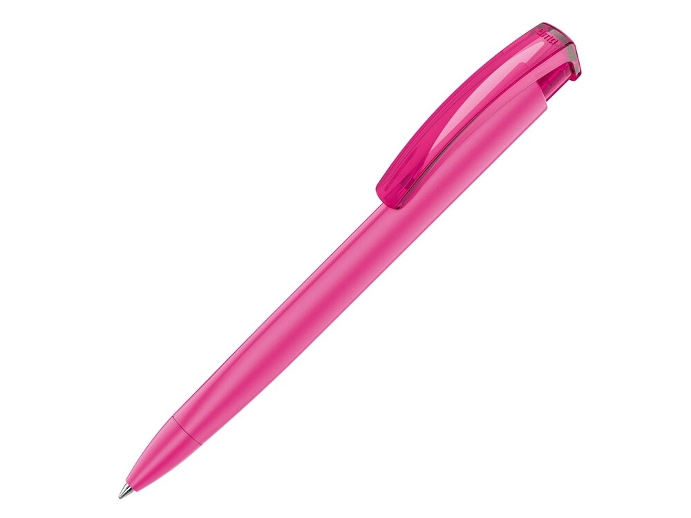 Ручка шариковая трехгранная UMA TRINITY K transparent GUM, soft-touch, розовый от компании ТОО VEER Company Group / Одежда и сувениры с логотипом - фото 1