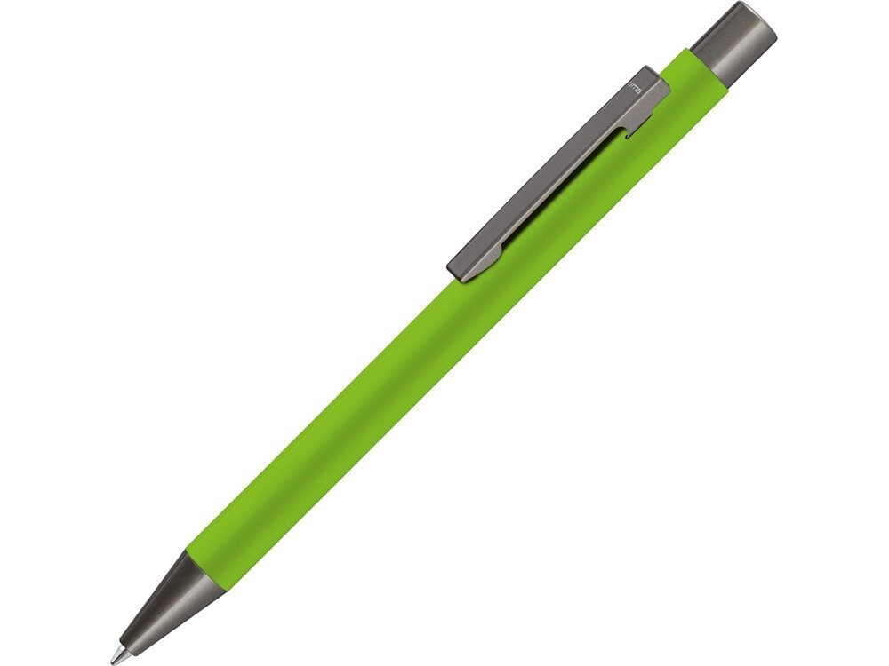 Ручка шариковая UMA STRAIGHT GUM soft-touch, с зеркальной гравировкой, зеленое яблоко от компании ТОО VEER Company Group / Одежда и сувениры с логотипом - фото 1