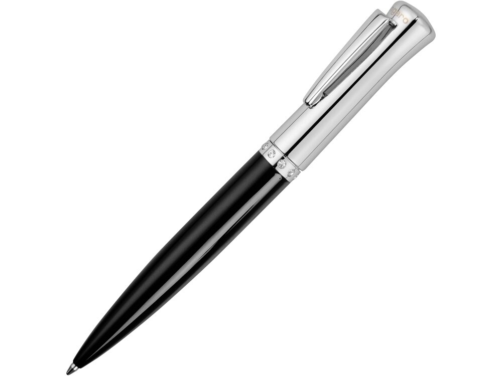 Ручка шариковая Ungaro модель Ovieto в футляре, черный/серебристый от компании ТОО VEER Company Group / Одежда и сувениры с логотипом - фото 1