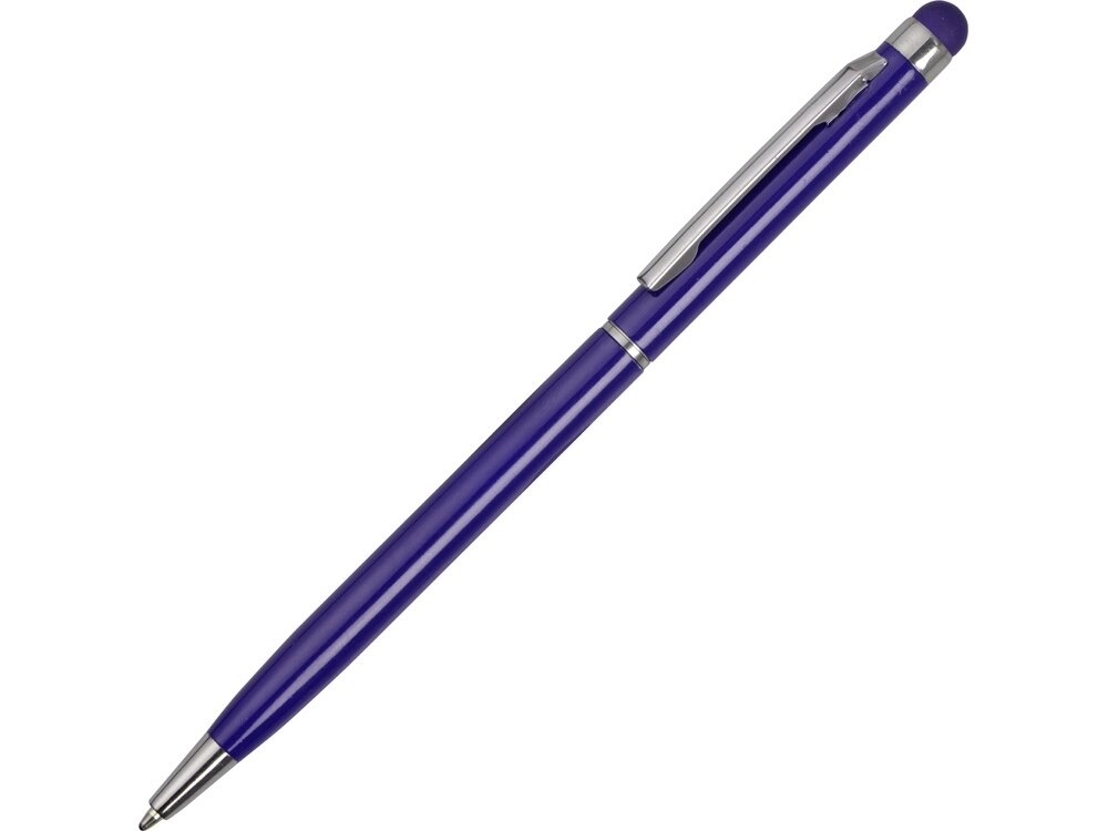 Ручка-стилус металлическая шариковая Jucy, темно-синий от компании ТОО VEER Company Group / Одежда и сувениры с логотипом - фото 1