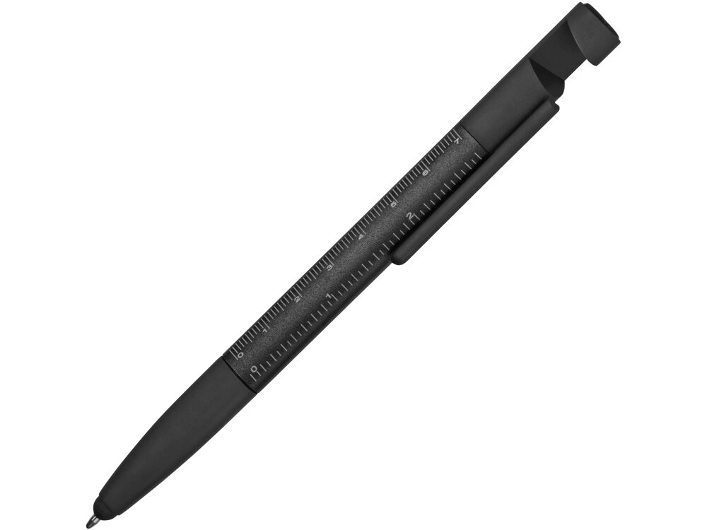 Ручка-стилус металлическая шариковая многофункциональная (6 функций) Multy, черный от компании ТОО VEER Company Group / Одежда и сувениры с логотипом - фото 1