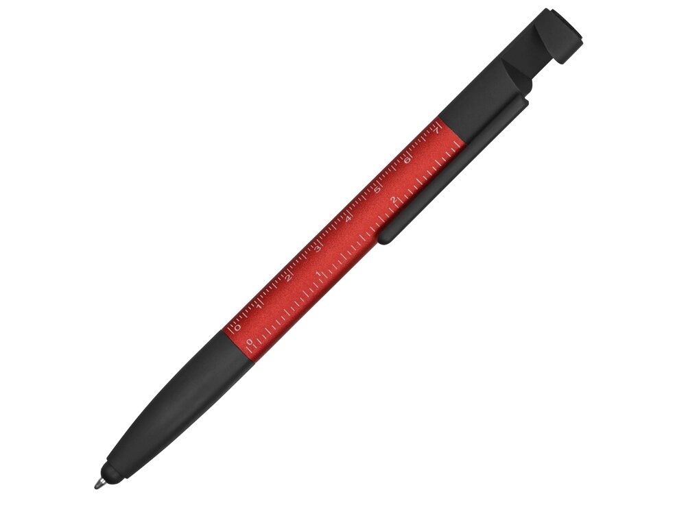 Ручка-стилус металлическая шариковая многофункциональная (6 функций) Multy, красный от компании ТОО VEER Company Group / Одежда и сувениры с логотипом - фото 1