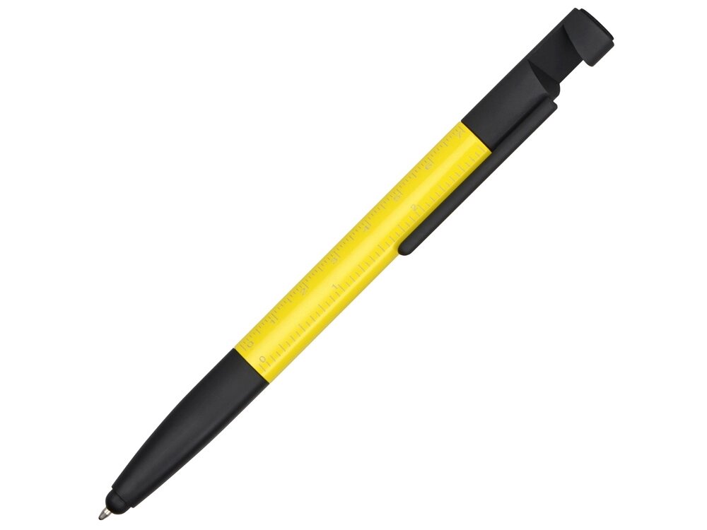 Ручка-стилус металлическая шариковая многофункциональная (6 функций) Multy, желтый от компании ТОО VEER Company Group / Одежда и сувениры с логотипом - фото 1