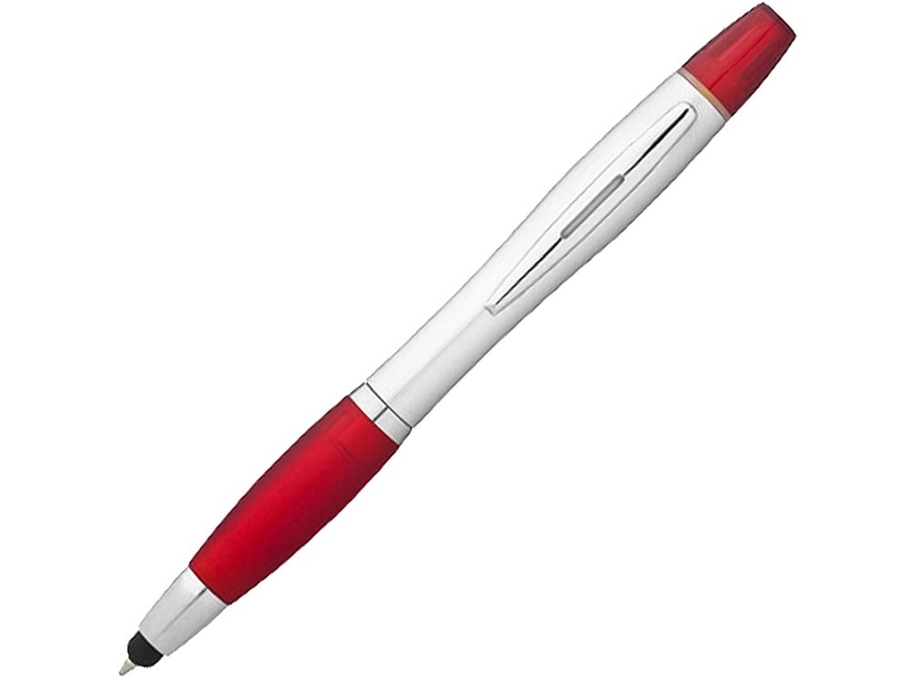 Ручка-стилус Nash с маркером, красный/серебристый от компании ТОО VEER Company Group / Одежда и сувениры с логотипом - фото 1