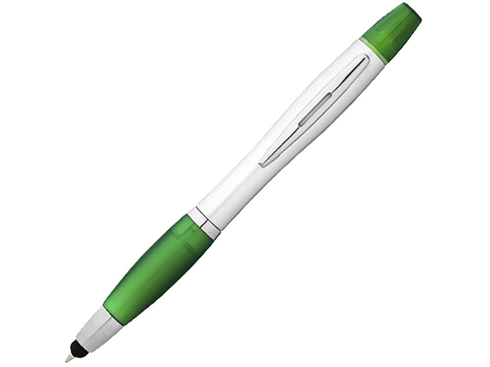 Ручка-стилус Nash с маркером, зеленый/серебристый от компании ТОО VEER Company Group / Одежда и сувениры с логотипом - фото 1