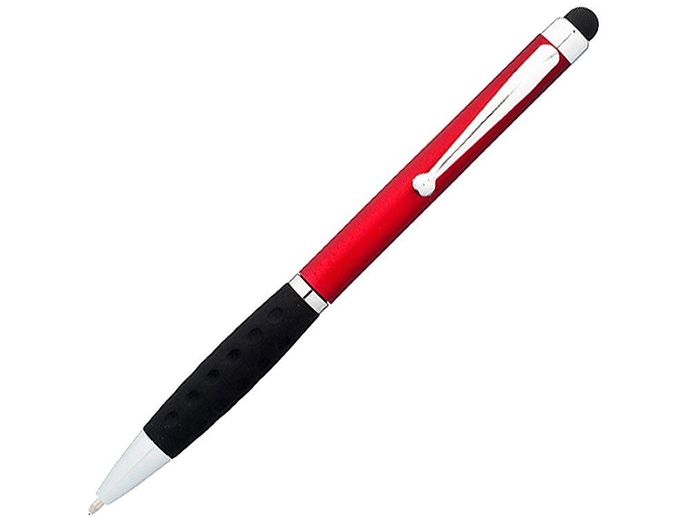 Ручка-стилус шариковая Ziggy черные чернила, красный/черный от компании ТОО VEER Company Group / Одежда и сувениры с логотипом - фото 1