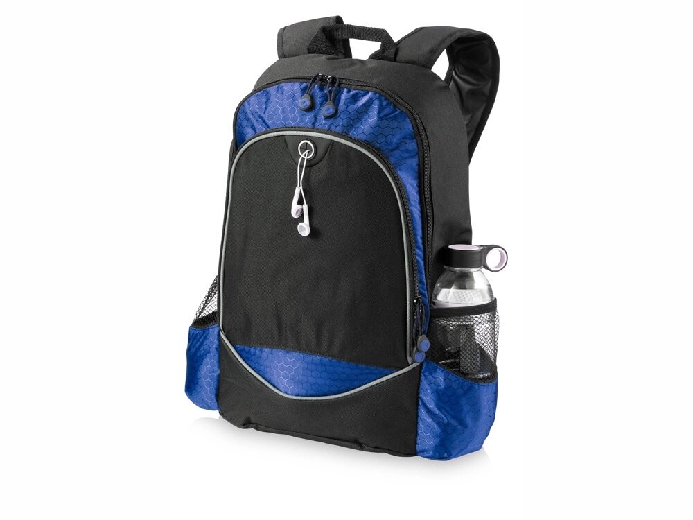 Рюкзак Benton для ноутбука 15, черный/ярко-синий от компании ТОО VEER Company Group / Одежда и сувениры с логотипом - фото 1