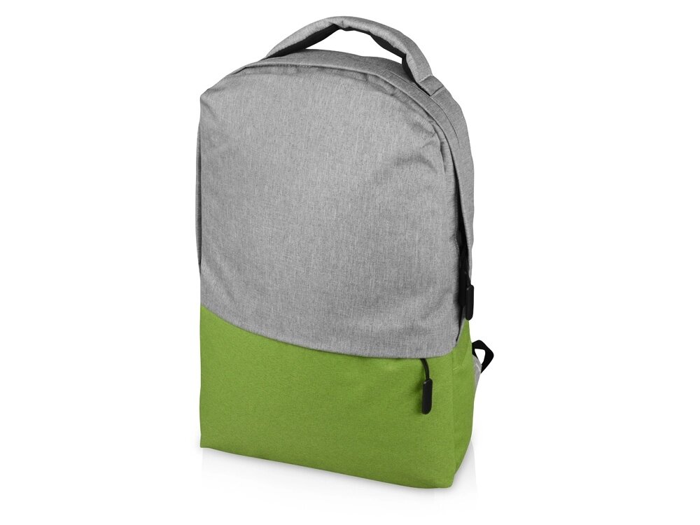 Рюкзак Fiji с отделением для ноутбука, серый/зеленое яблоко от компании ТОО VEER Company Group / Одежда и сувениры с логотипом - фото 1