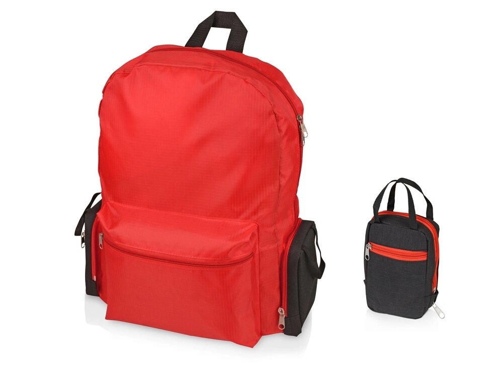 Рюкзак Fold-it складной, красный от компании ТОО VEER Company Group / Одежда и сувениры с логотипом - фото 1
