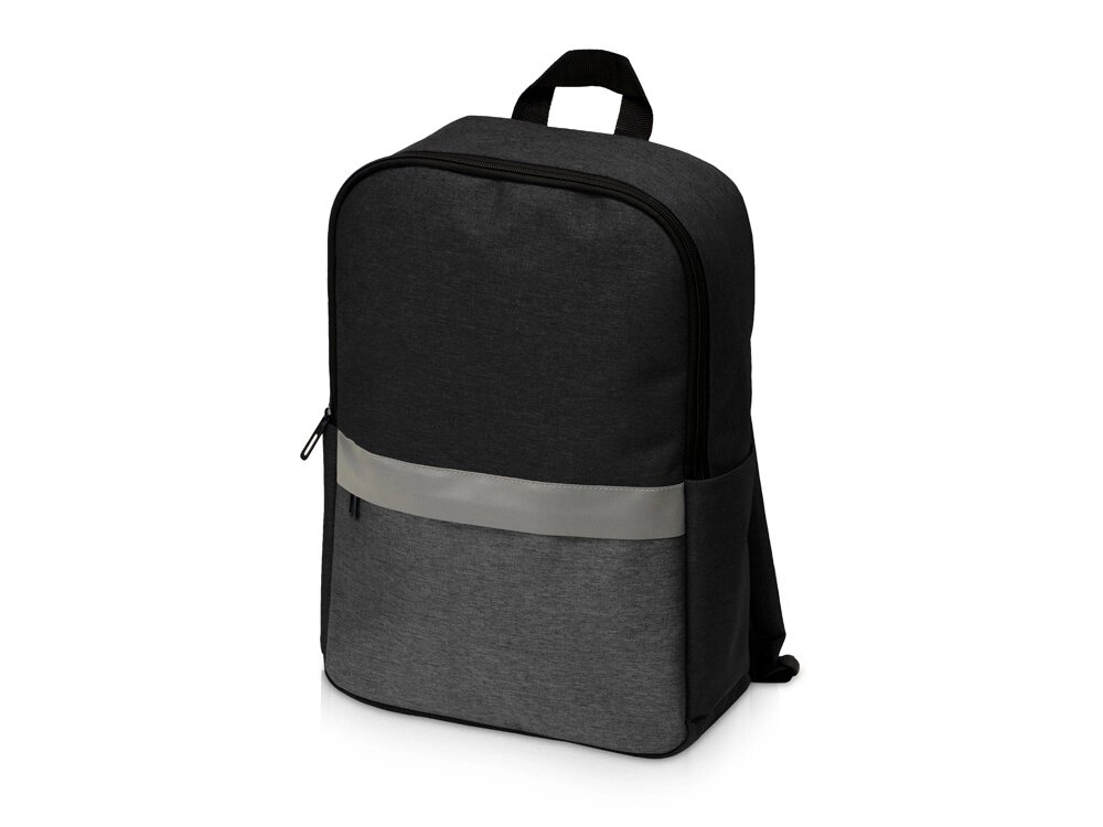 Рюкзак Merit со светоотражающей полосой и отделением для ноутбука 15.6'', темно-серый/черный от компании ТОО VEER Company Group / Одежда и сувениры с логотипом - фото 1