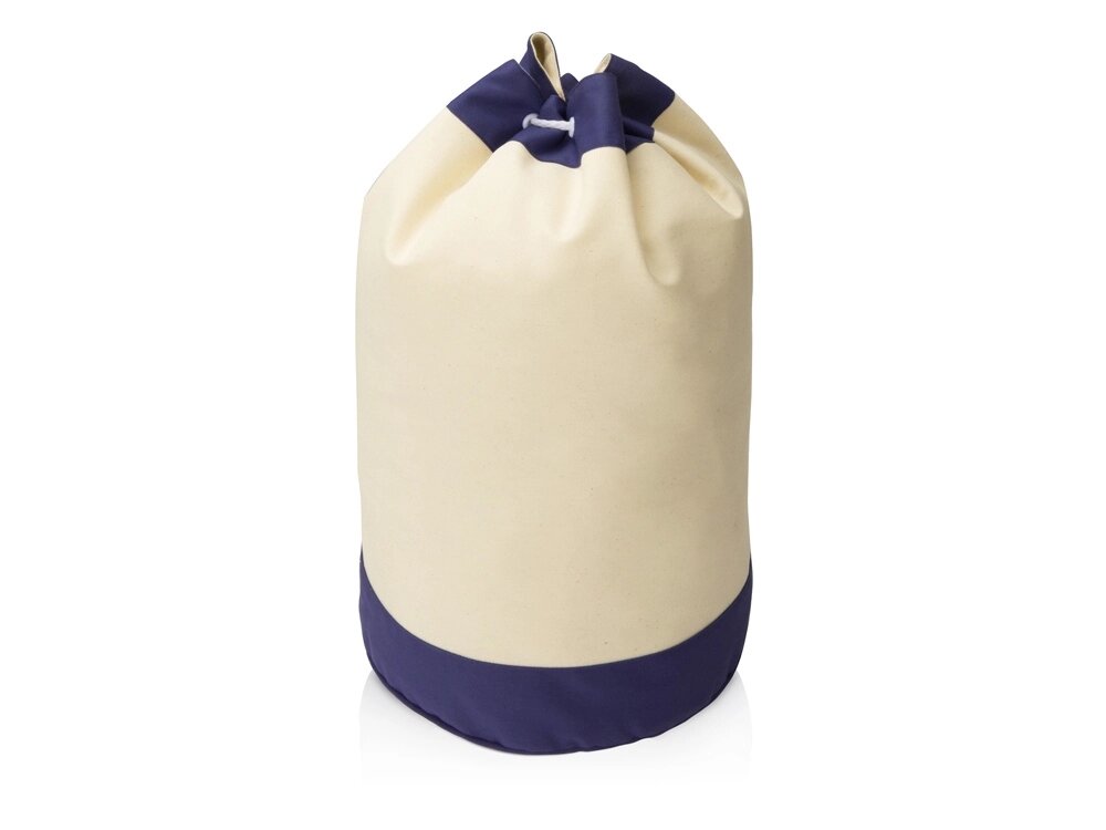 Рюкзак-мешок Indiana хлопковый, 180гр, натуральны/синий от компании ТОО VEER Company Group / Одежда и сувениры с логотипом - фото 1