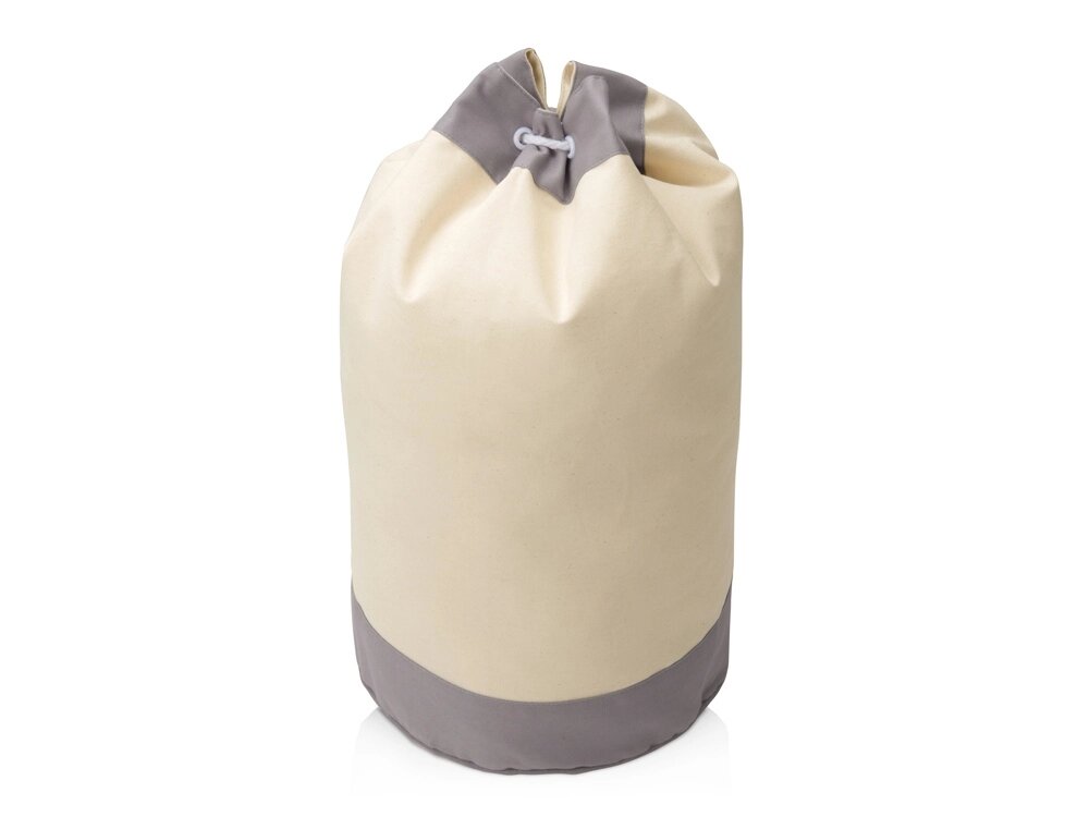 Рюкзак-мешок Indiana хлопковый, 180гр, натуральный/серый от компании ТОО VEER Company Group / Одежда и сувениры с логотипом - фото 1