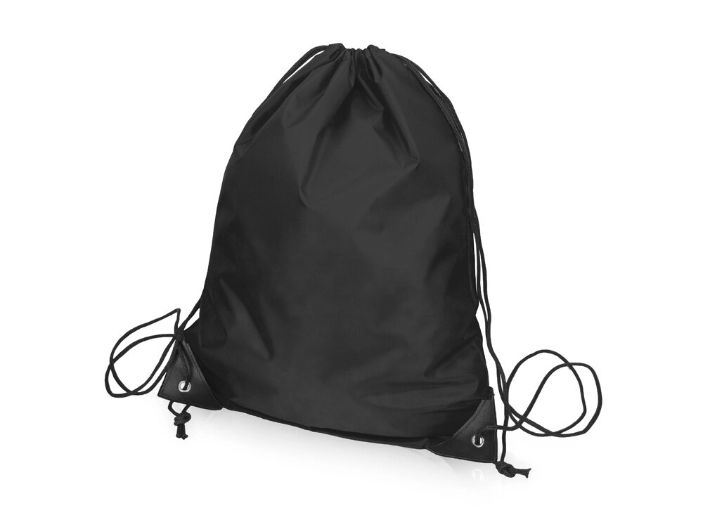 Рюкзак-мешок на шнуровке Reviver из переработанного пластика, черный от компании ТОО VEER Company Group / Одежда и сувениры с логотипом - фото 1