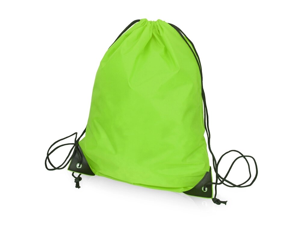Рюкзак-мешок на шнуровке Reviver из переработанного пластика, зеленое яблоко от компании ТОО VEER Company Group / Одежда и сувениры с логотипом - фото 1