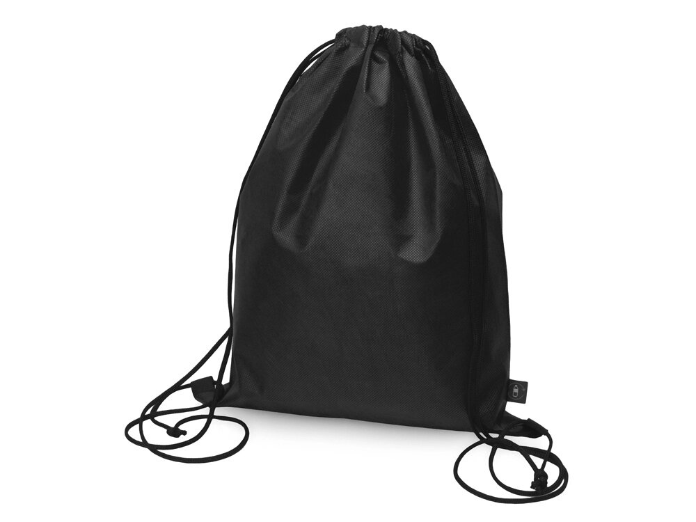 Рюкзак-мешок Reviver из нетканого переработанного материала RPET, черный от компании ТОО VEER Company Group / Одежда и сувениры с логотипом - фото 1