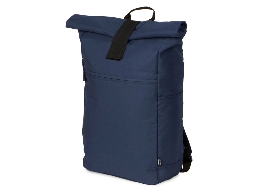 Рюкзак на липучке Vel из переработанного пластика, синий от компании ТОО VEER Company Group / Одежда и сувениры с логотипом - фото 1