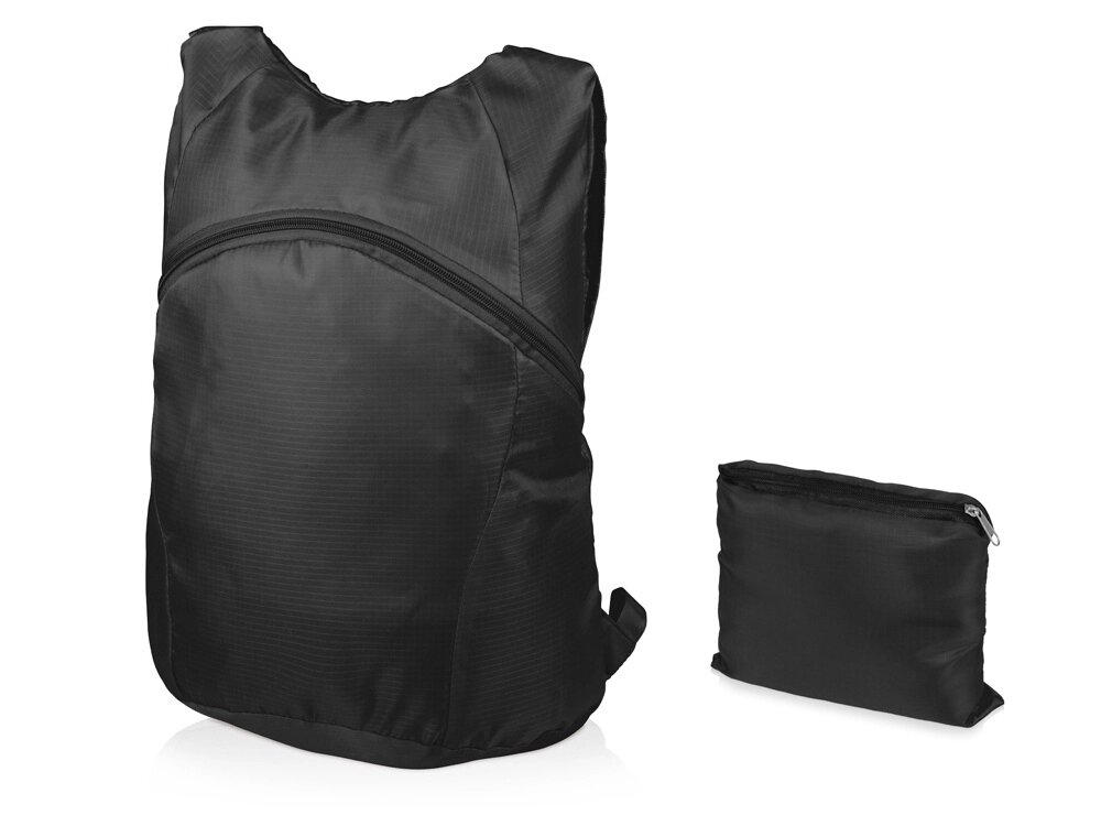 Рюкзак складной Compact, черный от компании ТОО VEER Company Group / Одежда и сувениры с логотипом - фото 1