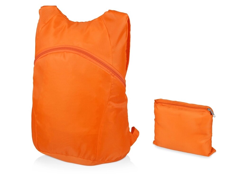 Рюкзак складной Compact, оранжевый от компании ТОО VEER Company Group / Одежда и сувениры с логотипом - фото 1