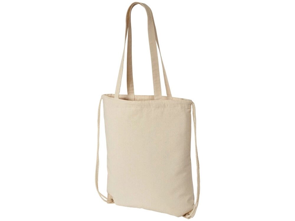 Рюкзак со шнурком Eliza из хлопчатобумажной ткани плотностью 240 г/м2, натуральный от компании ТОО VEER Company Group / Одежда и сувениры с логотипом - фото 1