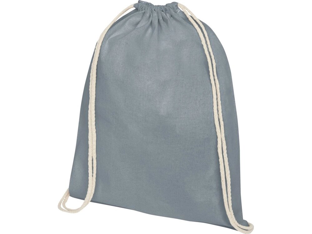 Рюкзак со шнурком Oregon хлопка плотностью 140 г/м2, серый от компании ТОО VEER Company Group / Одежда и сувениры с логотипом - фото 1