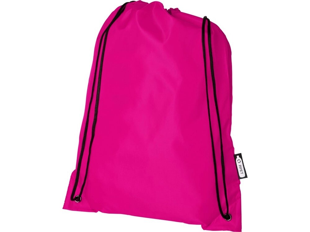 Рюкзак со шнурком Oriole из переработанного ПЭТ, фуксия от компании ТОО VEER Company Group / Одежда и сувениры с логотипом - фото 1