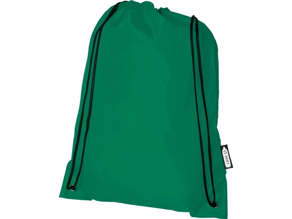 Рюкзак со шнурком Oriole из переработанного ПЭТ, зеленый от компании ТОО VEER Company Group / Одежда и сувениры с логотипом - фото 1