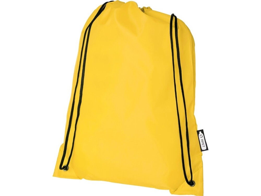 Рюкзак со шнурком Oriole из переработанного ПЭТ, желтый от компании ТОО VEER Company Group / Одежда и сувениры с логотипом - фото 1