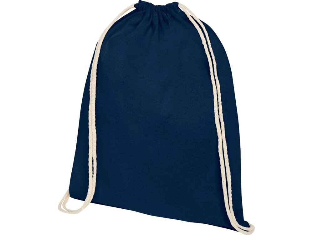 Рюкзак со шнурком Tenes из хлопка плотностью 140 г/м2, темно-синий от компании ТОО VEER Company Group / Одежда и сувениры с логотипом - фото 1