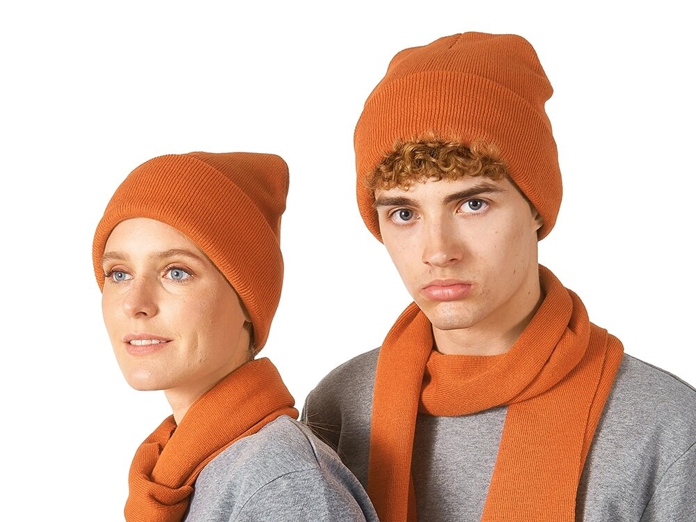 Шапка Dunant, двуслойная, оранжевый от компании ТОО VEER Company Group / Одежда и сувениры с логотипом - фото 1