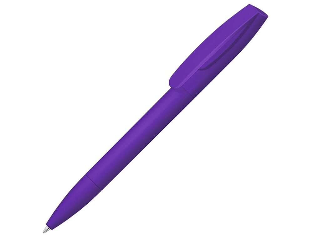 Шариковая ручка Coral Gum  с прорезиненным soft-touch корпусом и клипом., фиолетовый от компании ТОО VEER Company Group / Одежда и сувениры с логотипом - фото 1
